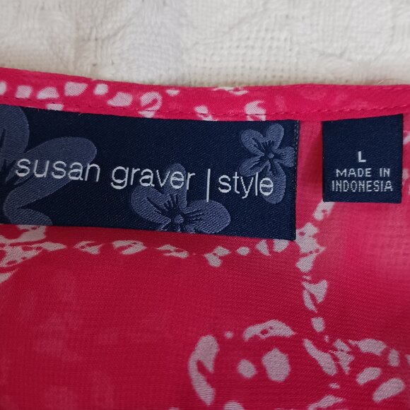 Susan Graver Pink Tunic Top size L - Picture 4 of 8